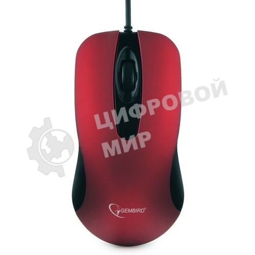 Мышь проводная Gembird MOP-400-R красный, 1000 dpi, USB, кнопки - 3