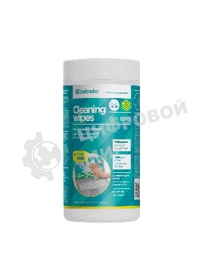 Чистящие салфетки Defender для экранов всех типов/нетканый материал/антистатик/туба/100 шт/Россия.