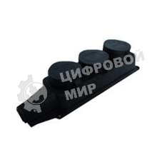 Розетка трехместная настенная с заглушками c заземлением каучук 16А 250В IP44 (602230)