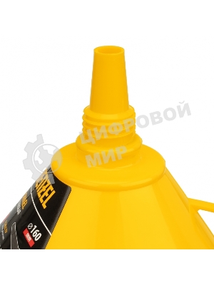 Воронка пластиковая Denzel 160 мм с металлическим ситом, непроливайкой и гибким наконечником