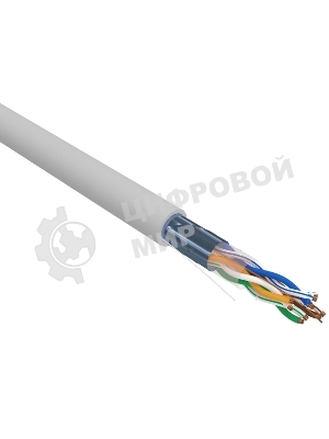 Кабель витая пара Rexant F/UTP, cat.5e, PVC, 4х2х0,52 мм, 24AWG, INDOOR, SOLID, серый, 305 м PRO