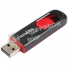 Флешка USB ADATA С008 (AC008-64G-RKD), 64Gb, USB 2.0, R/W 15/5, черный/красный