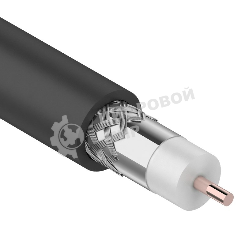 Кабель коаксиальный магистральный Rexant RG-11U, 75 Ом, CCS/Al/Al, 83%, бухта 305 м, черный OUTDOOR