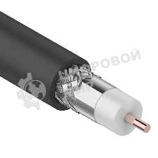 Кабель коаксиальный магистральный Rexant RG-11U, 75 Ом, CCS/Al/Al, 83%, бухта 305 м, черный OUTDOOR