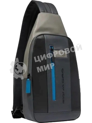 Рюкзак слинг мужской Piquadro Urban CA6540UB00/NGR, кожа, черный/серый