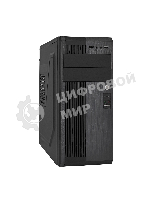 Компьютерный корпус Miditower ExeGate UN-605B-UNS500 (ATX, БП UNS500 с вент. 12см, 2*USB, аудио, блокировка, черный)