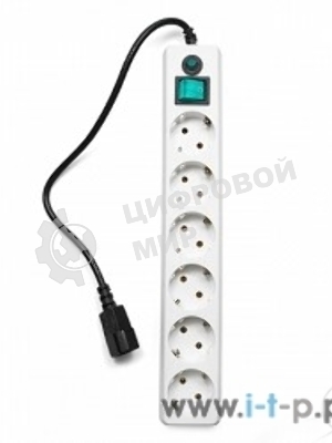 Сетевой фильтр Гарнизон ЕНW-0 0,5 м 6 розеток белый для UPS 
