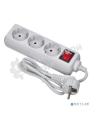 Сетевой фильтр Buro 300SL-1-G 1м, 3 розетки, серый (пакет ПЭ)