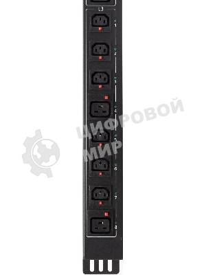 Блок распределения питания Powercom PDU-32AVMS24-18C3-6C9-3P верт.размещ. 18xC13 6xC19 с сетевым мониторингом 3x32A EN 60309 2м