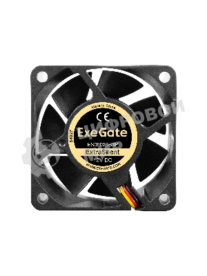 Вентилятор для корпуса ExeGate ExtraSilent ES06025B3P черный, 60 мм, 2500 об/мин, 17 дБ, 3 pin