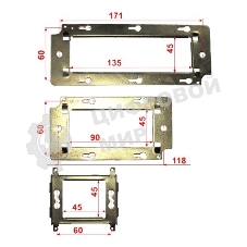 Суппорт Lanmaster LAN-MF45X45 1xMosaic металлический упак:1шт