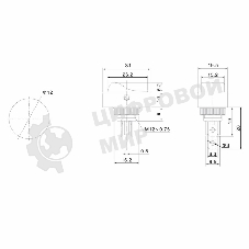 Выключатель клавишный Rexant 12V 20А (3с) ON-OFF черный ОВАЛ с красной LED подсветкой