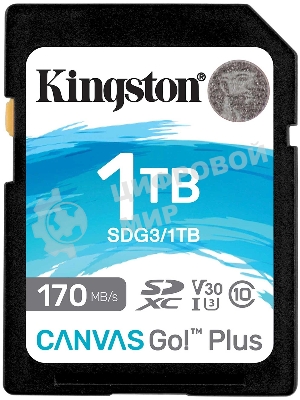 Флеш карта Kingston 1Tb SDXC Canvas Go Plus 170R C10 UHS-I U3 V30/Kingston 1Tb SDXC Canvas Go Plus 170R C10 UHS-I U3 V30