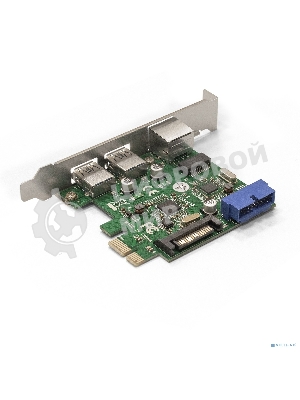 Контроллер ExeGate EX290278RUS EXE-362 PCI-E 2.0, 2*USB 3.0 ext + 1*USB 3.0 int + LAN UTP 1000Mbps, разъем доп.питания (OEM)