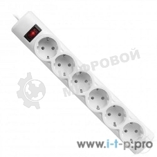 Сетевой фильтр Defender DFS 155 5.0 m, 6 розеток, белый