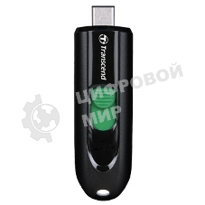 Флешка USB Transcend JetFlash 790С (TS64GJF790C), 64Gb, USB 3.0 Type-C, R/W 90/60, черный/зеленый