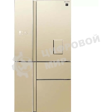 Холодильник Sharp SJWX99ACH бежевый четырехкамерный 423/227л морозилка снизу, No Frost, Side by Side