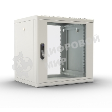 Шкаф настенный ЦМО ШРН-М-9.650 9U 600x650 мм пер. дв. стекл съемные бок. пан. 50 кг серый