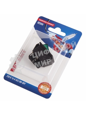 Выключатель клавишный Rexant 250V 16А (4с) ON-OFF зеленый с подсветкой (RWB-502, SC-767, IRS-201-1)