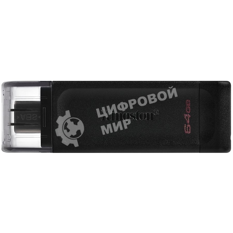 Флешка USB Kingston DataTraveler DT70 (DT70/64Gb), 64Gb, USB Type-C 3.2, R/W 70/45, черный