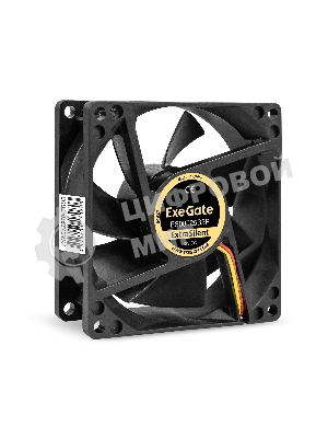 Вентилятор для корпуса ExeGate ExtraSilent ES08025B3P черный, 80 мм, 2000 об/мин, 19 дБ, 3 pin