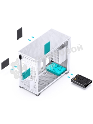 Корпус без блока питания Case JONSBO D31 MESH, Mini-Tower, TG, no fan, 1xUSB-A 3.2 + 1xUSB-C 3.2, mATX, mDTX, mITX White