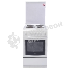 Плита электрическая De Luxe 506004.03Э (кр) белый, конфорок 4 шт, духовка 60 л, 50 см x 85 см x 60 см