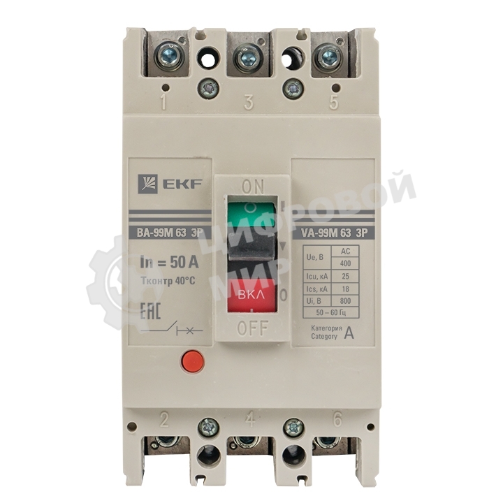 Выключатель автоматический 3п ВА-99М 63/50А Basic EKF mccb99-63-50m
