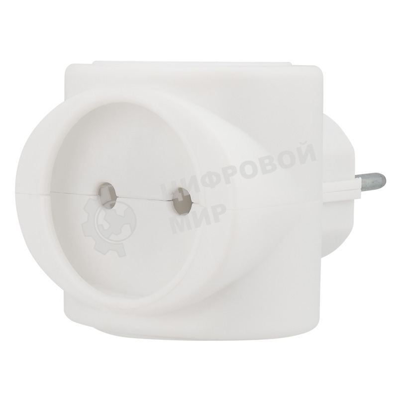 Тройник электрический Rexant биметалл 220В 6А белый