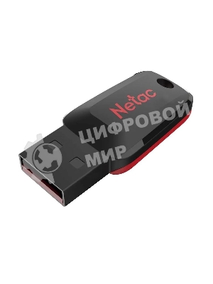 Флешка USB Netac U197 (NT03U197N-016G-20BK), 16Gb, USB 2.0, R/W 25/10, черный/красный