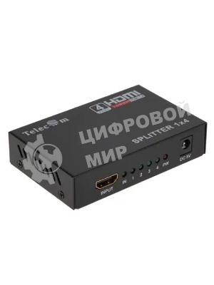 Разветвитель HDMI 1=>4 Telecom TTS5020, каскадируемый, 1.4v+3D