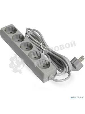 Сетевой фильтр ExeGate EX285826RUS ECE-5-5G (5 евророзетки с заземлением, 5 м, серый)