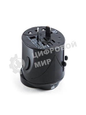 Переходник Konoos Универсальный сетевой переходник для путешествий WTA-1, вилки/розетки EU,US,RU