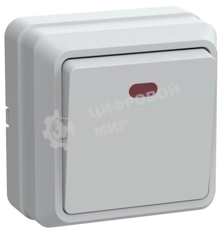 Выключатель 1-кл. ОП ОКТАВА с инд. 10А IP20 ВС20-1-1-ОБ белый IEK EVO11-K01-10-DC