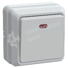 Выключатель 1-кл. ОП ОКТАВА с инд. 10А IP20 ВС20-1-1-ОБ белый IEK EVO11-K01-10-DC