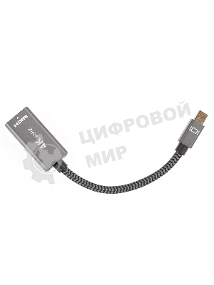 Адаптер miniDP --> HDMI-F 0.15м, оплетка, 4K@60Hz, Telecom (TA565)
