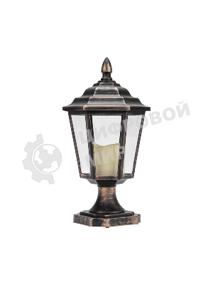 Декоративный фонарь Neon-night на подставке со свечкой, бронзовый корпус, размер 14,5х17х31см, теплый белый