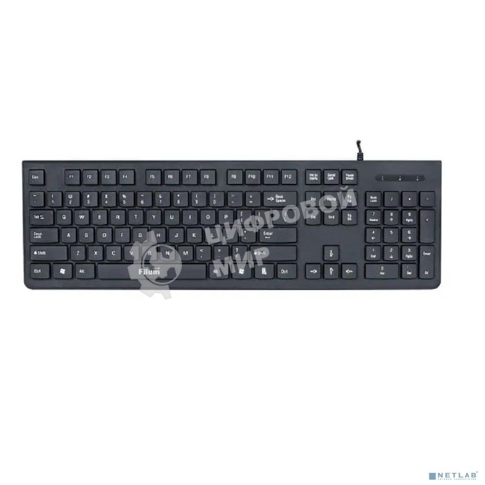 Клавиатура Filum FL-KB20 проводная, USB Type-A, чёрный