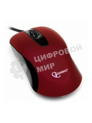 Мышь проводная Gembird MOP-400-R красный, 1000 dpi, USB, кнопки - 3
