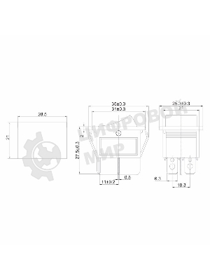 Выключатель клавишный Rexant 250V 16А (4с) ON-OFF зеленый с подсветкой (RWB-502, SC-767, IRS-201-1)