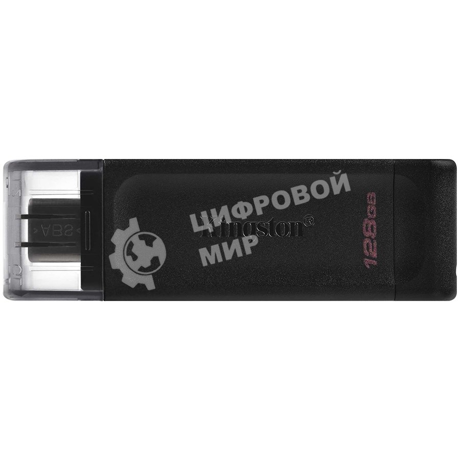 Флешка USB Kingston DataTraveler DT70 (DT70/128Gb), 128Gb, USB Type-C 3.2, R/W 70/45, черный