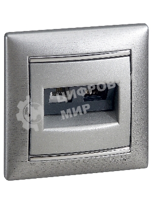 Valena Розетка двойная RJ45 кат.6е UTP + RJ11, алюм. Valena Розетка двойная RJ45 кат.6е UTP + RJ11, алюм.