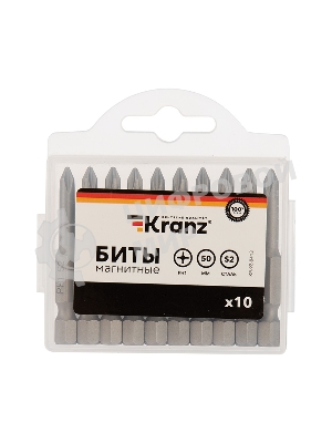 Бита Kranz PH1х50 мм для шуруповерта (упак. 10 шт.)