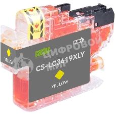 Картридж струйный Cactus CS-LC3619XLY желтый (18.4 мл) для Brother MFC-J2330DW/J2730DW/J3530DW/J3930DW