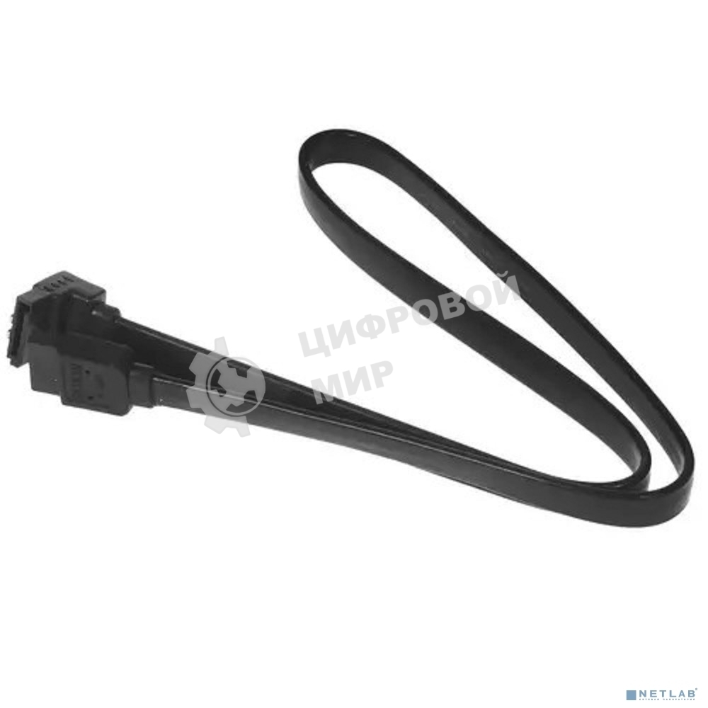 Кабель интерфейсный SATA Cablexpert CC-SATAM-DATA90-BL-50CM, Sata3 7pin/7pin, мет.защелка, угловой разъем, 50 см, черный, пакет