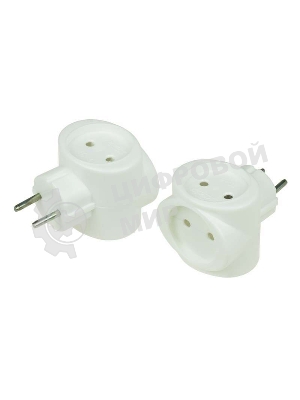 Тройник электрический Rexant биметалл 220В 6А белый