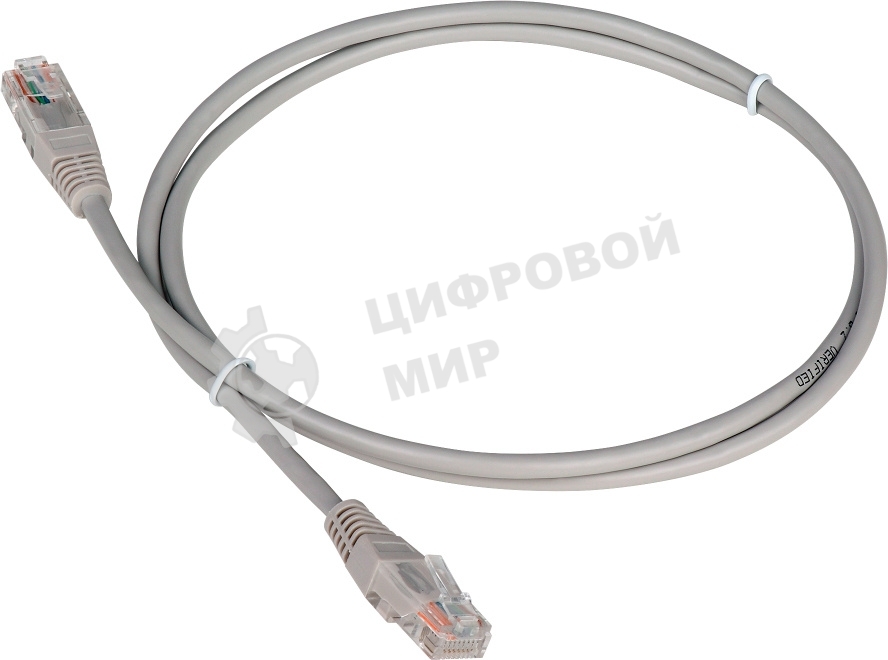 Патч-корд LANMASTER TWT UTP cat.5e, с заливными колпачками, 15 м, серый