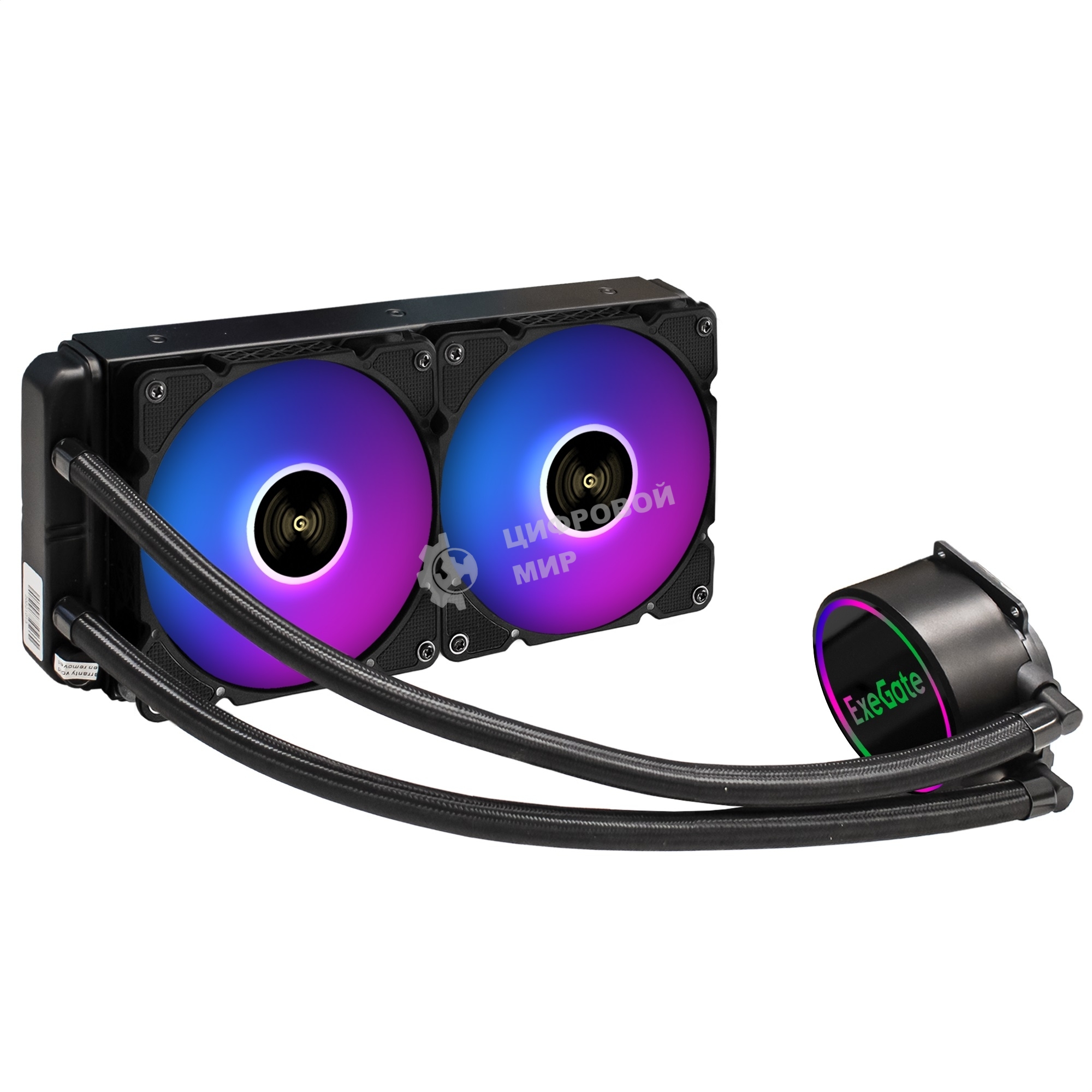 Система жидкостного охлаждения ExeGate BlackWater-240.PWM.ARGb черный, 120 мм, алюминий, 2000 об/мин, 27 дБ, 4 pin, 220 Вт