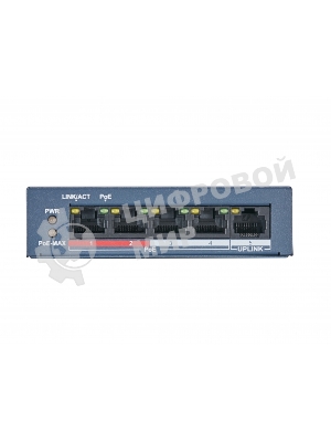 Коммутатор HiWatch DS-S504P(B) 5x100Mb 4PoE+ 35W неуправляемый