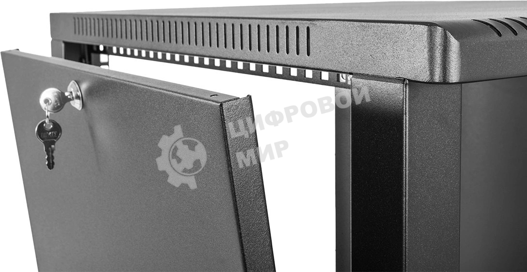 Шкаф коммутационный ЦМО (ШРН-9.650.1-9005) настенный 9U 600x658 мм пер. дв. металл 200 кг черный 600 мм 180 град.